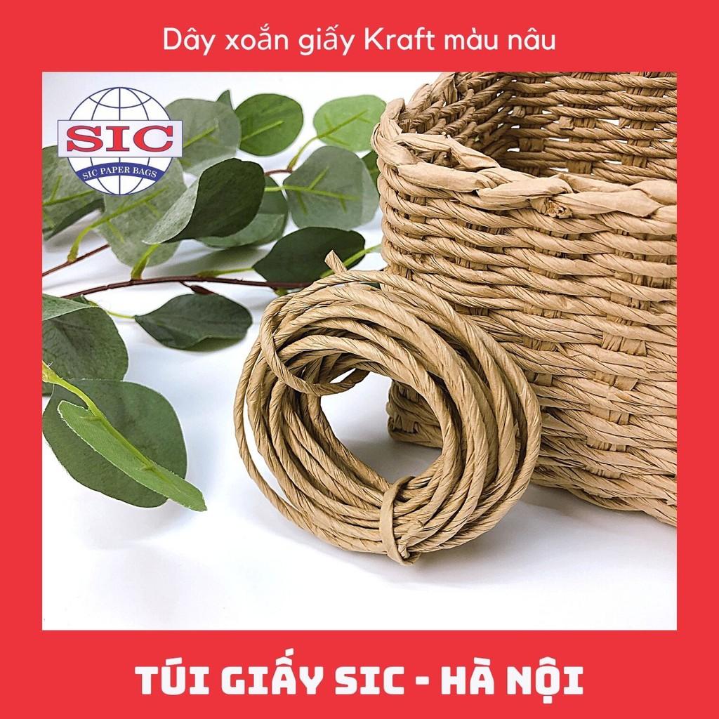 Dây giấy xoắn đường kính 3.5mm màu nâu Decor họa tiết văn phòng phẩm trang trí bưu thiếp thủ công mỹ nghệ