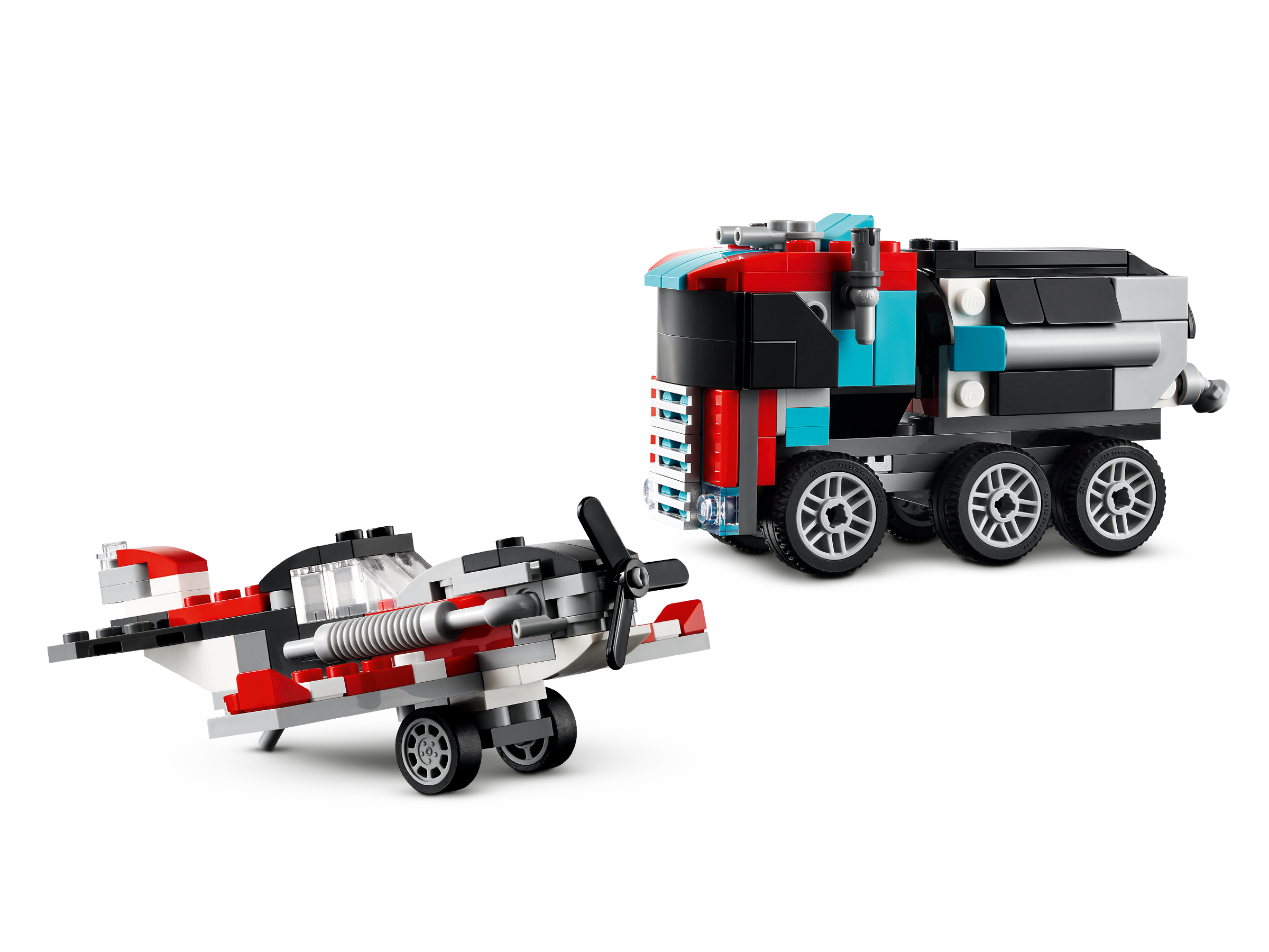 Đồ Chơi Lắp Ráp Xe Tải Vận Chuyển Trực Thăng 3 In 1 - Flatbed Truck With Helicopter - Lego Creator 31146 (270 Mảnh Ghép)