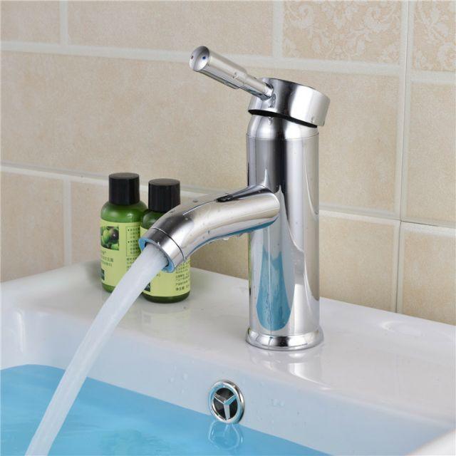 Vòi Chậu Rửa Nóng Lạnh 1 Chân,vòi lavabo,vòi nóng lạnh chất liệu sáng bóng lắp chậu 1 lỗ