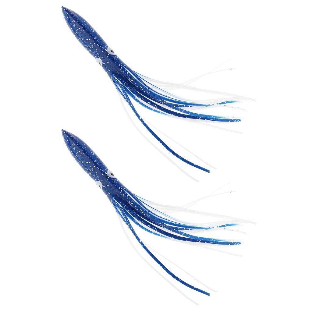 2Pcs Hollow Squid Skirts Soft Plastic Fishing Lures, Lifelike Octopus Bait