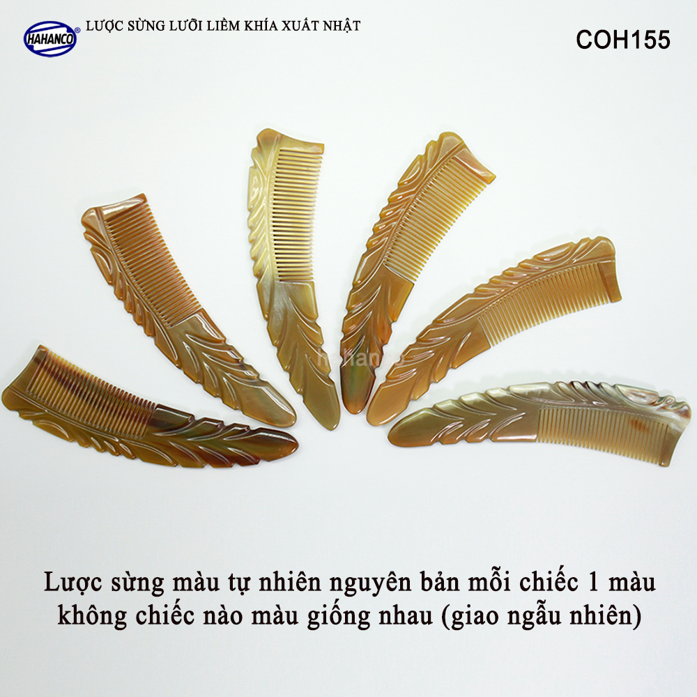 Lược sừng dáng trăng khuyết cao cấp COH155 - Lược sừng xuất Nhật - Chăm sóc tóc