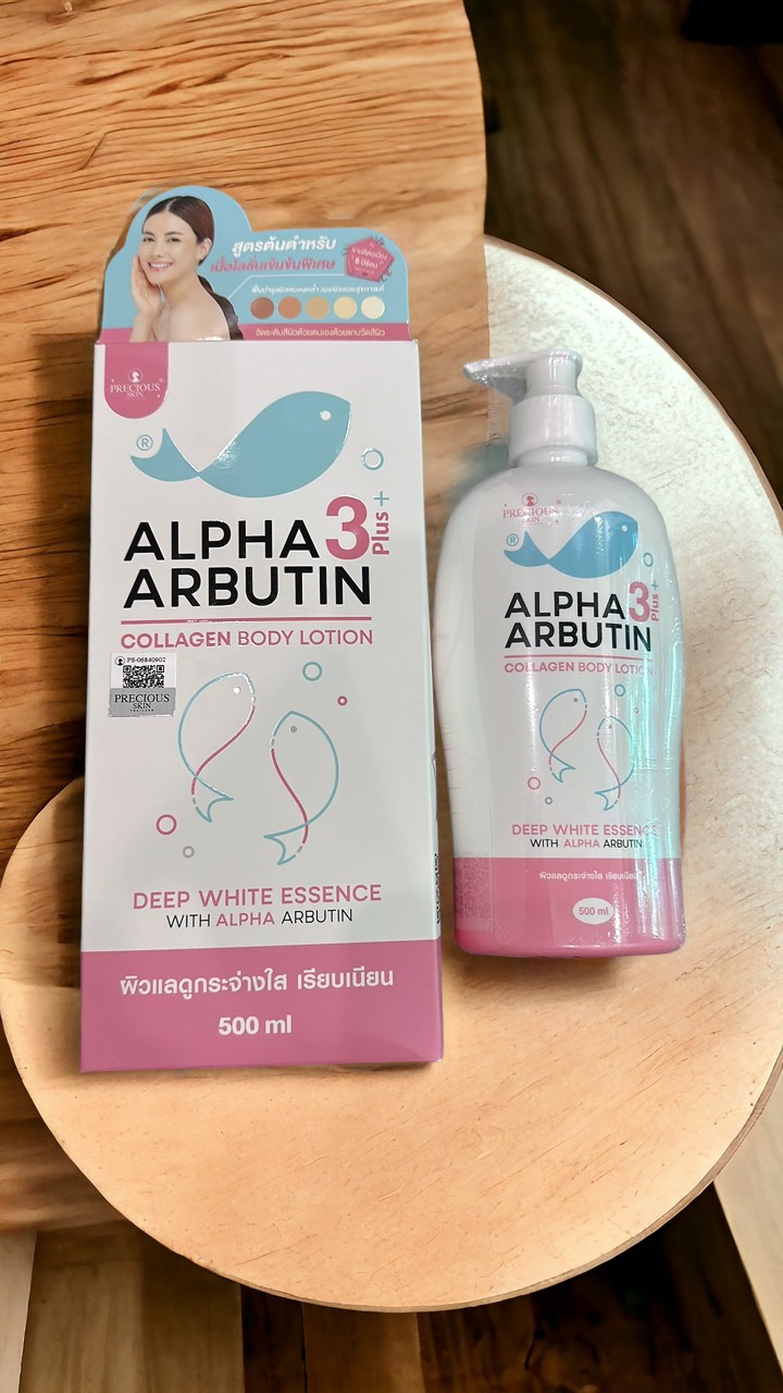 Sữa Dưỡng Thể Trắng Da, Dưỡng ẩm Alpha Arbutin 3+ Plus Collagen Lotion 500ml Thái lan(Bản Nội Địa Thái Lan)