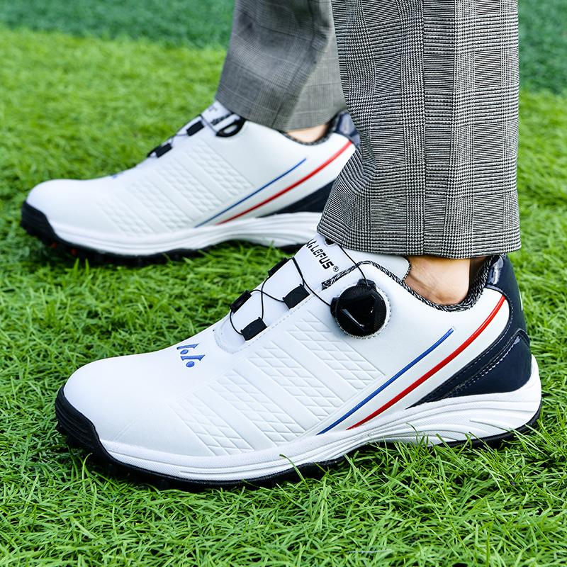 Giày golf không thấm nước mới Đàn ông giày thể thao golf thoải mái ngoài trời kích thước 39-45 giày đi bộ chống trượt giày thể thao Color: BaiHei-3 Shoe Size: 39