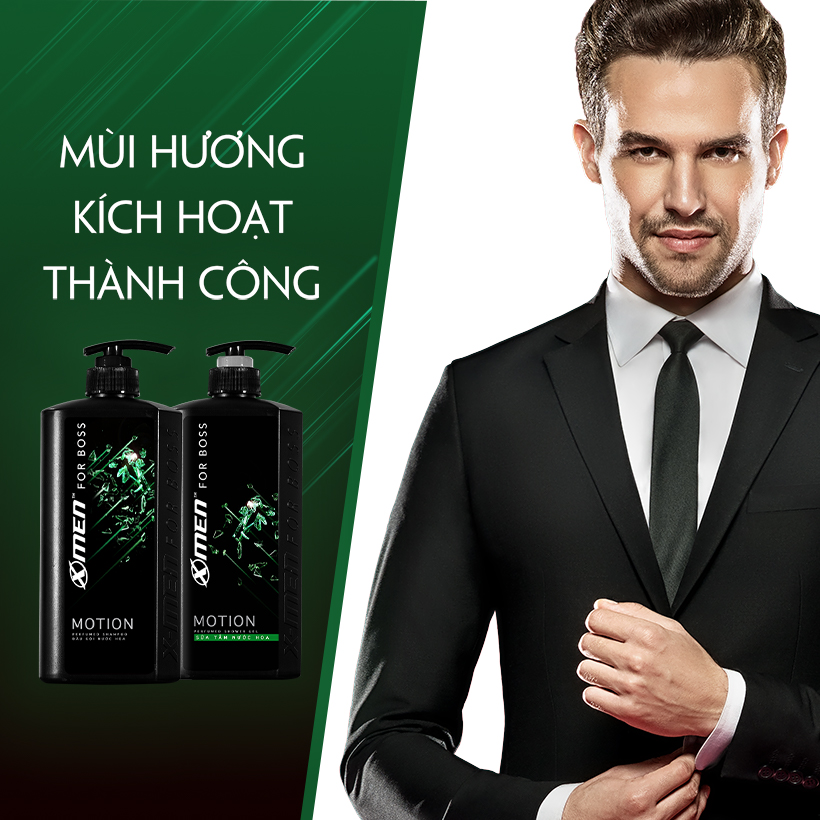 Combo Dầu gội nước hoa X-Men for Boss Motion 650g + Sữa tắm nước hoa X-Men for Boss Motion 650g