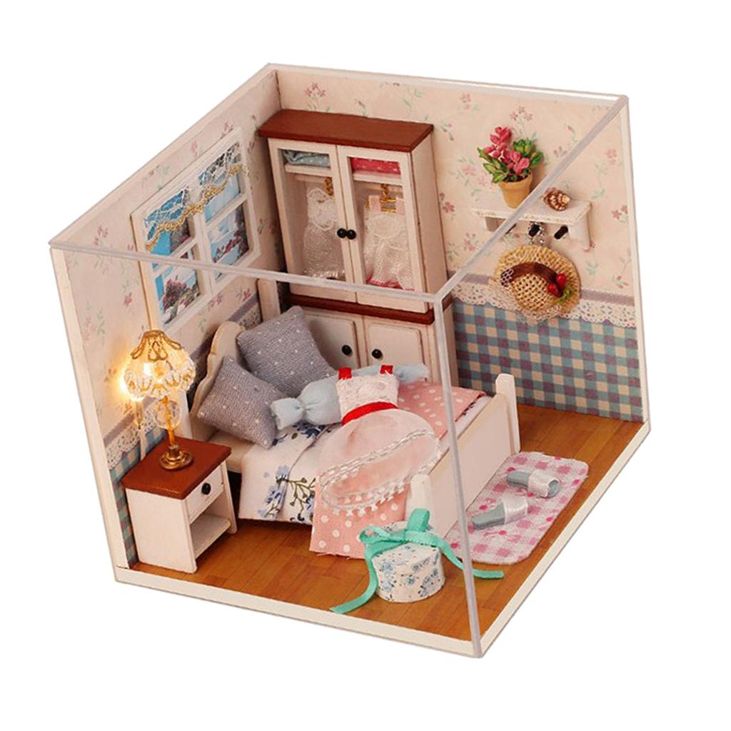 DIY Miniature Dollhouse Kit with Furniture & LED Light, 1:24 Scale Model 3D House Kit, Best Birthday/Christmas Gift for Kids Adults