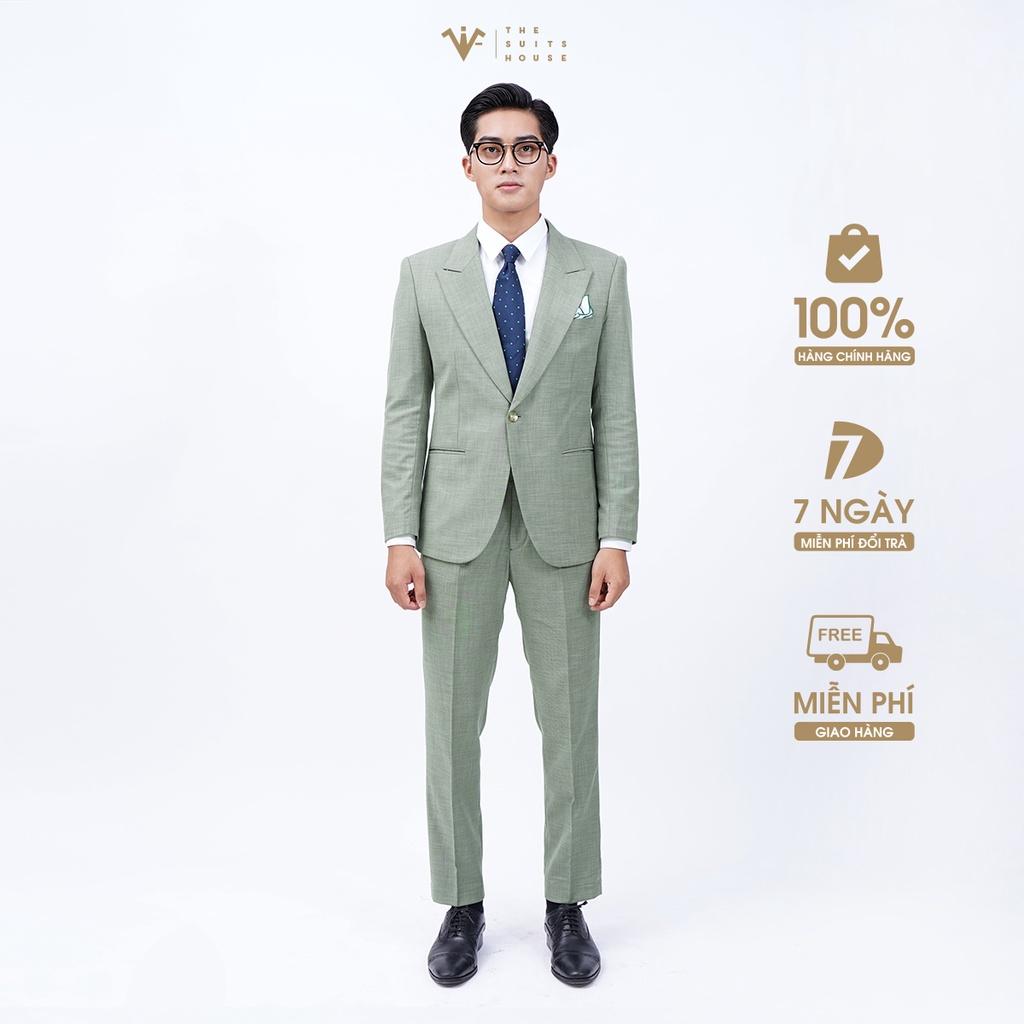 Bộ vest nam xanh rêu 1 khuy 2 túi, suits sartorial The Suits House