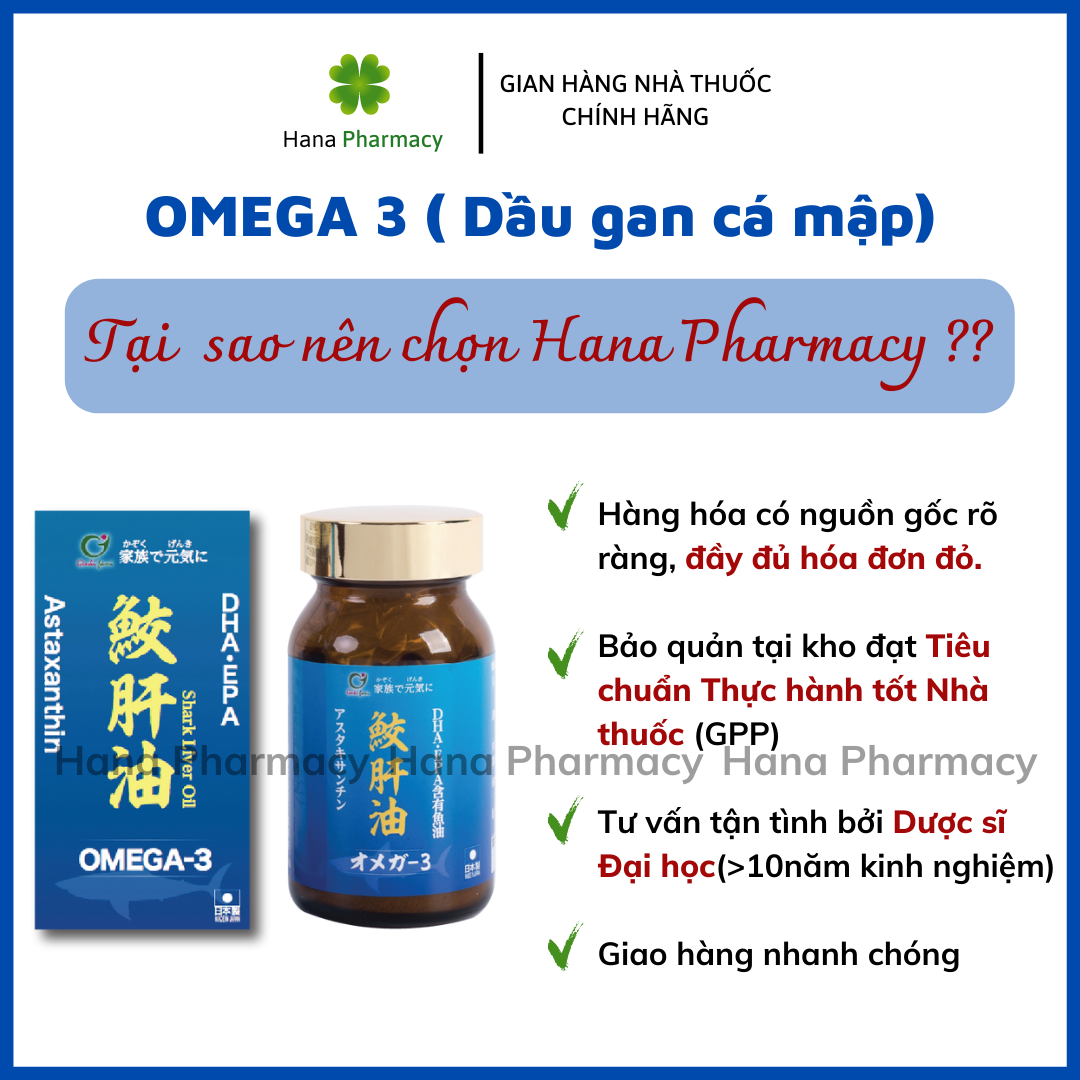 Viên uống dầu gan cá mập Omega 3 bổ não, tim mạch, mắt, chống oxy hóa vượt trội