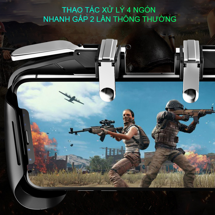 Tay Cầm Chơi Game Điện Thoại Sidotech AK16 Nút Bắn PUBG FreeFire ROS Kết Nối 4 Ngón Linh Hoạt Và 2 Nút Bắn PUGB Vật Lý Thuộc Dòng Tay Cầm Chơi Game Máy Chơi Gamer Cầm Tay Bắn Pubg Tương Thích Với Điện Thoại Iphone Oppo Samsung - Hàng Chính Hãng