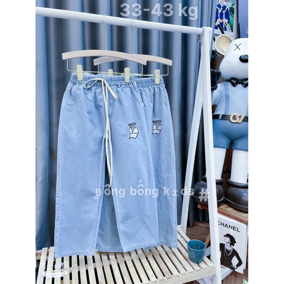 quần jean ống suông bé gái hàng xuất khẩu nga size đại cồ 24-49kg, quần dài ống rộng jean bé gái
