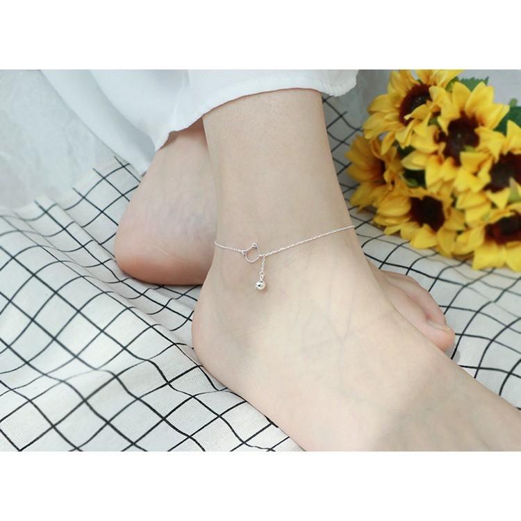 Lắc Chân Bạc Ý 925 Chuông Mèo