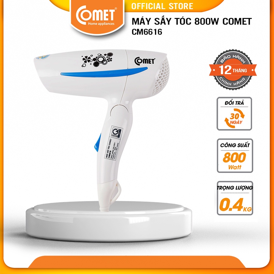 Máy sấy tóc 800W Comet CM6616 màu ngẫu nhiên hàng chính hãng bảo hành 12 tháng