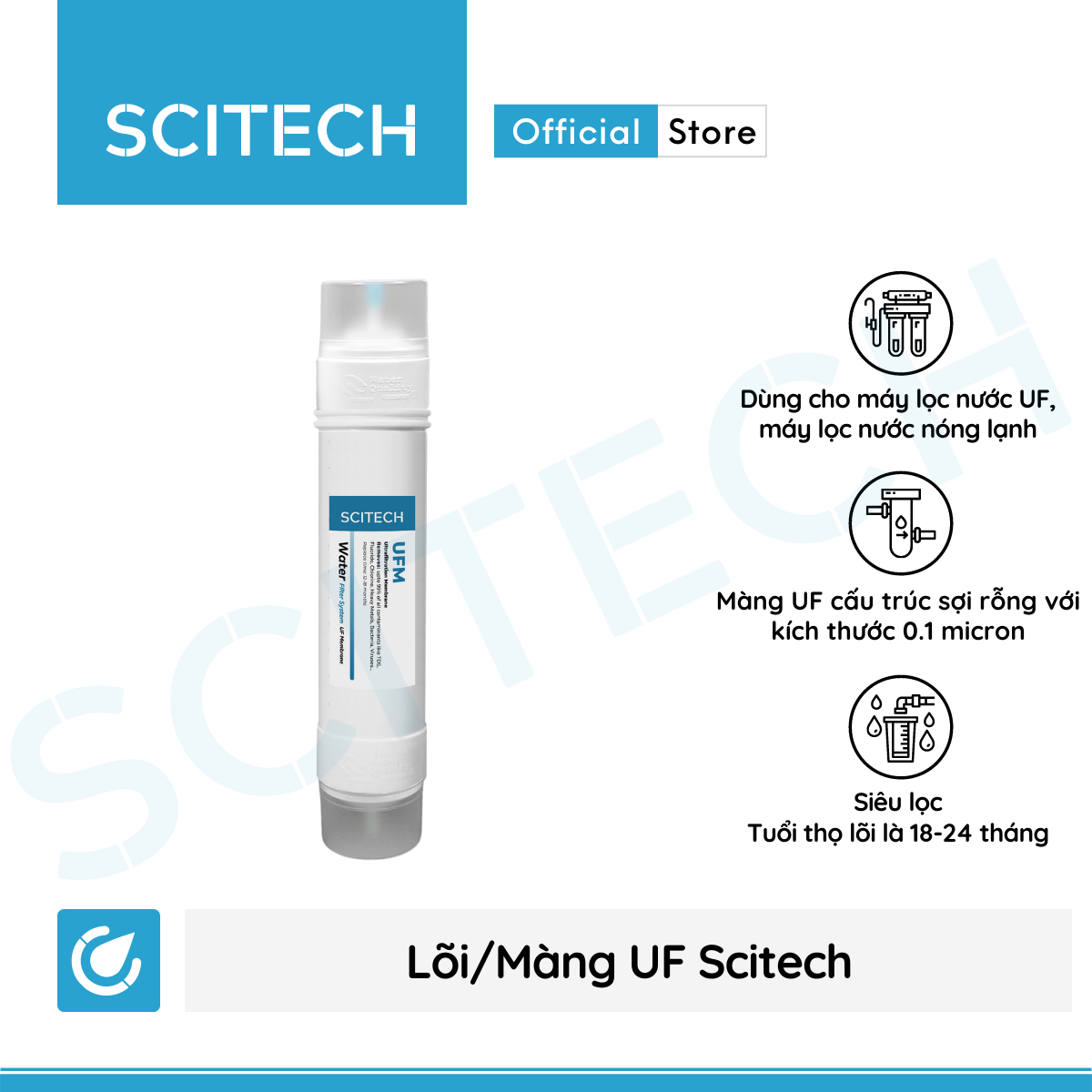 Bộ lọc nước uống công nghệ UF 6 cấp lọc by Scitech - Hàng chính hãng