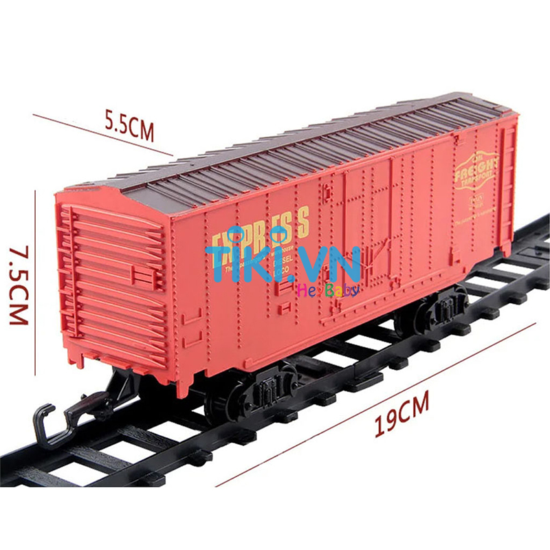 Bộ Đồ Chơi Tàu Hỏa Chạy PIN, 5 Toa , Cỡ Lớn Có Nhạc, Đèn, Khói Mô Phỏng Và Đường Ray, Mẫu Mới Chất Lượng Cao