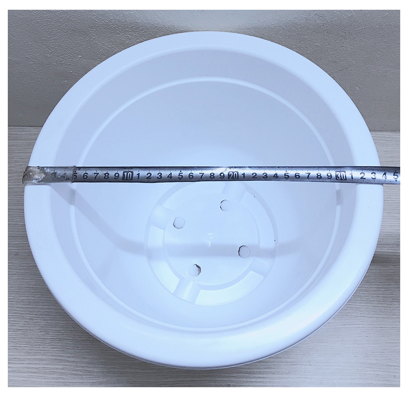 10 Chậu Nhựa BỐN MÙA AB380x280 Hình Tròn Màu Trắng Trồng Hoa, Cây Cảnh Kích Thước: 34x24 Cm