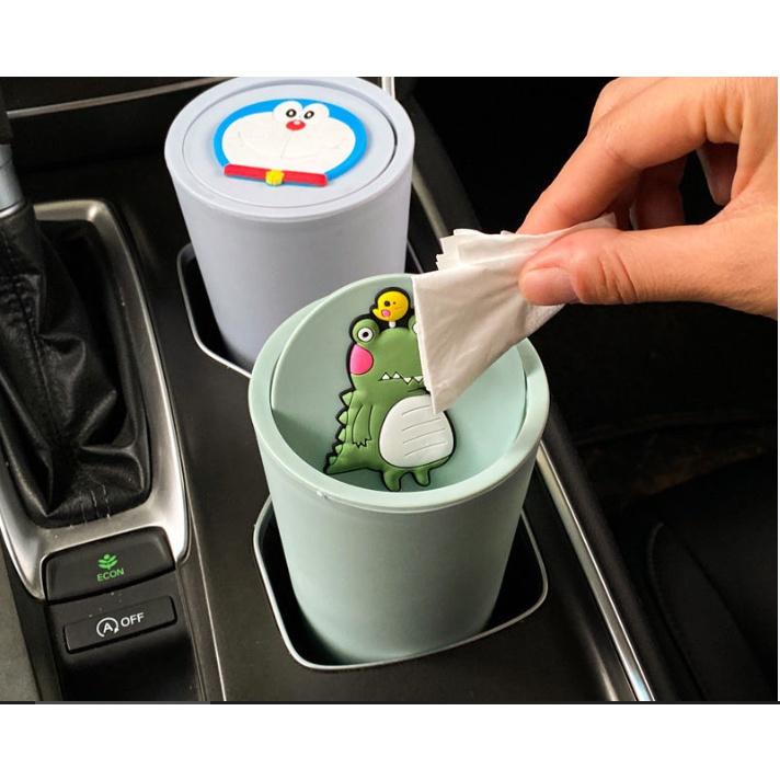 Thùng đựng rác mini dạng ly để khay nước, cánh cửa xe hơi gắn họa tiết xinh xắn- Hoàng Đông Shop.