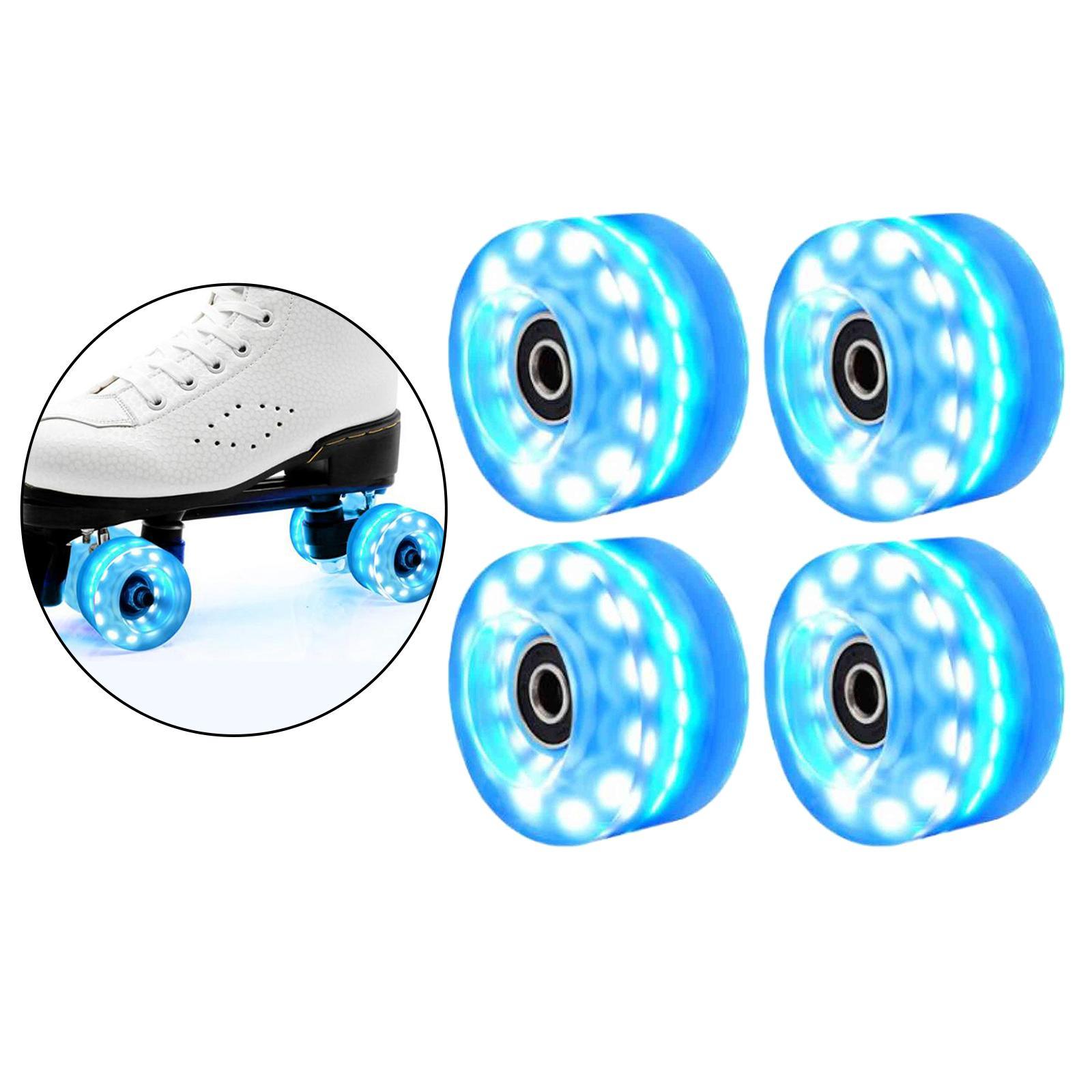 Luminous Quad Roller Skate Wheels Light  Bearings Street Outdoor