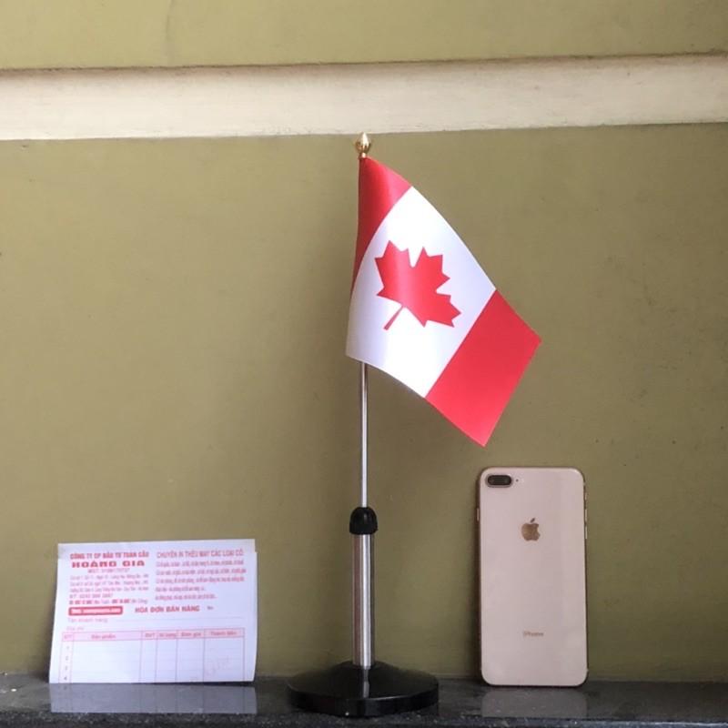 Cờ để bàn inox đen đơn Quốc kỳ Canada