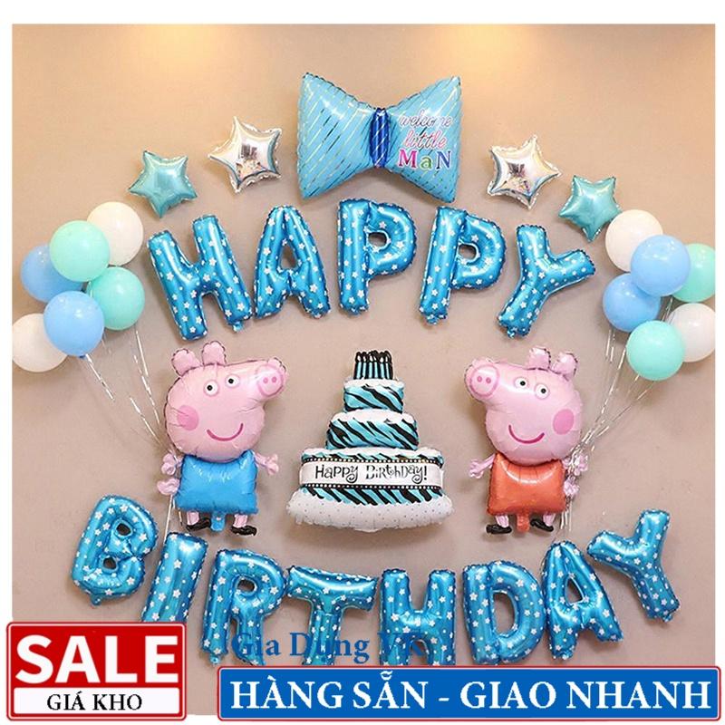 Combo Trang Trí Sinh Nhật Bóng Happy Birthday Kèm Nhiều Phụ Kiện Khác - Tặng Bơm Tay