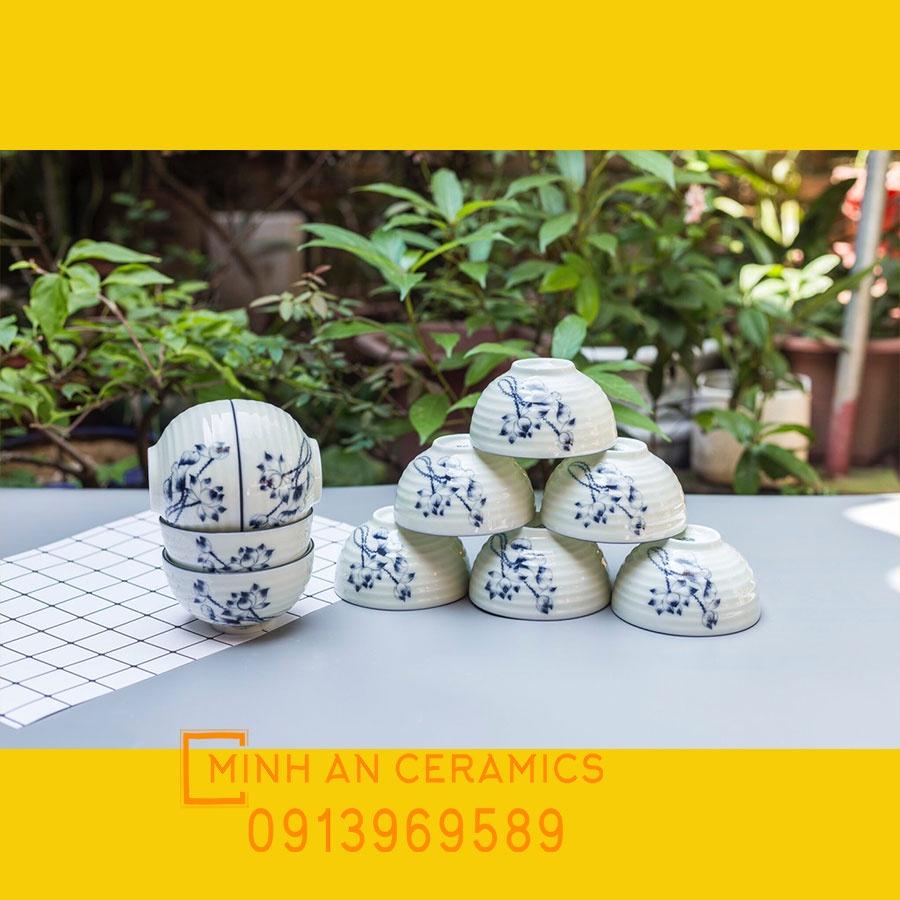 Combo 10 bát cơm gốm sứ Minh An Bát Tràng