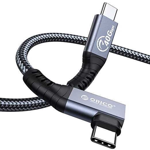 Cáp Sạc Nhanh Truyền Video ORICO TBW4-08-GY-BP Thunderbolt 4 Type-C USB 4.0 100W PD 40Gbps 8K60HZ cho DELL IPAD MacBook Pro - Hàng Chính Hãng