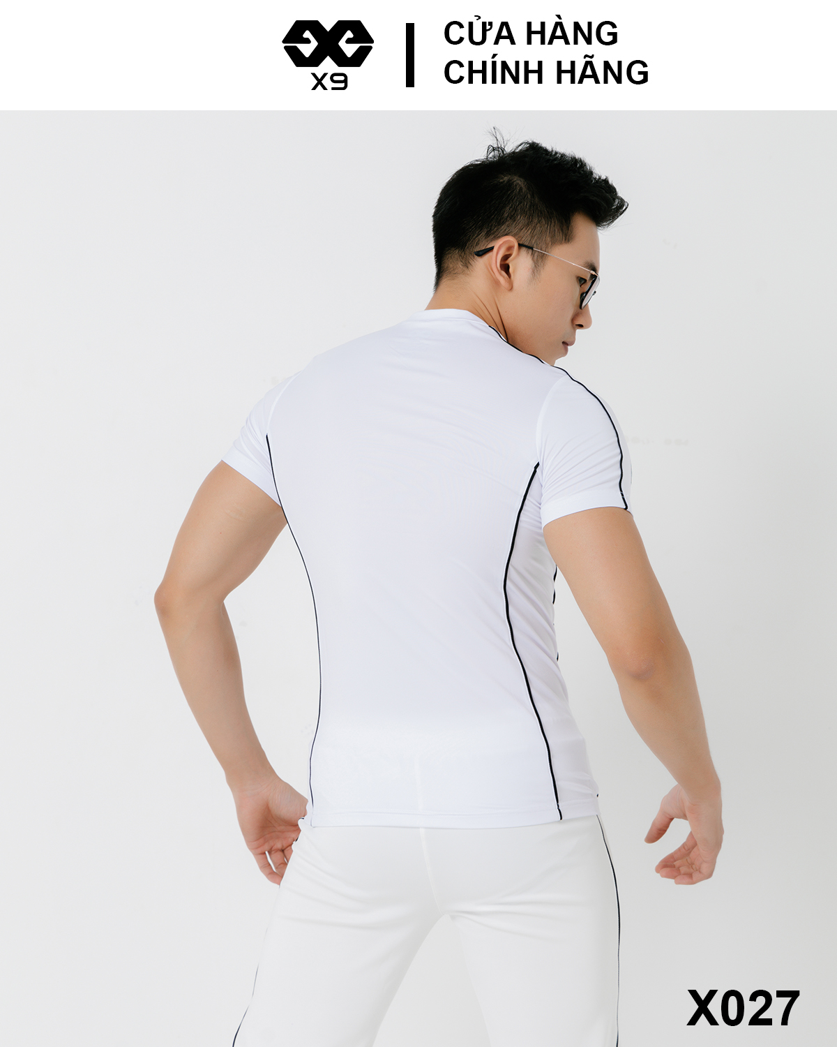 Áo Thun Nam Ngắn Tay Phối Sọc Cổ Tròn Thể Thao Tập Gym Chạy Bộ - X9 Sportswear - X027