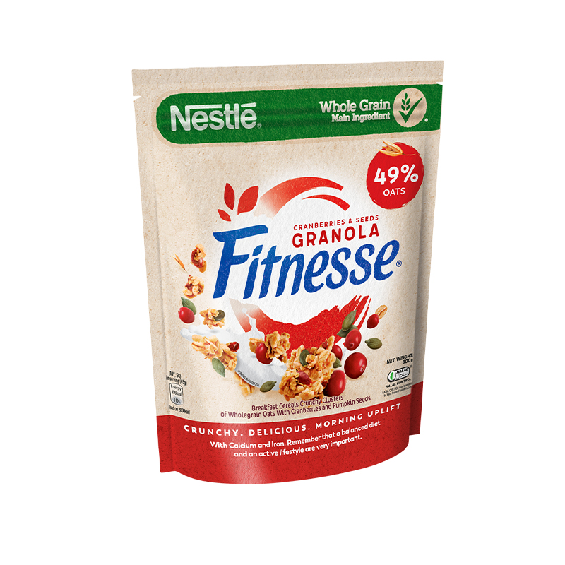 [Mua 2 Tặng 1 Bịch Granola Vị Ngẫu Nhiên] Combo 2 Bịch Ngũ cốc ăn sáng Fitnesse Granola Vị Diêm Mạch, Hạnh Nhân &amp; Sô Cô La + Vị Nam Việt Quất &amp; Hạt Bí Ngô (2 Bịch x 300g)