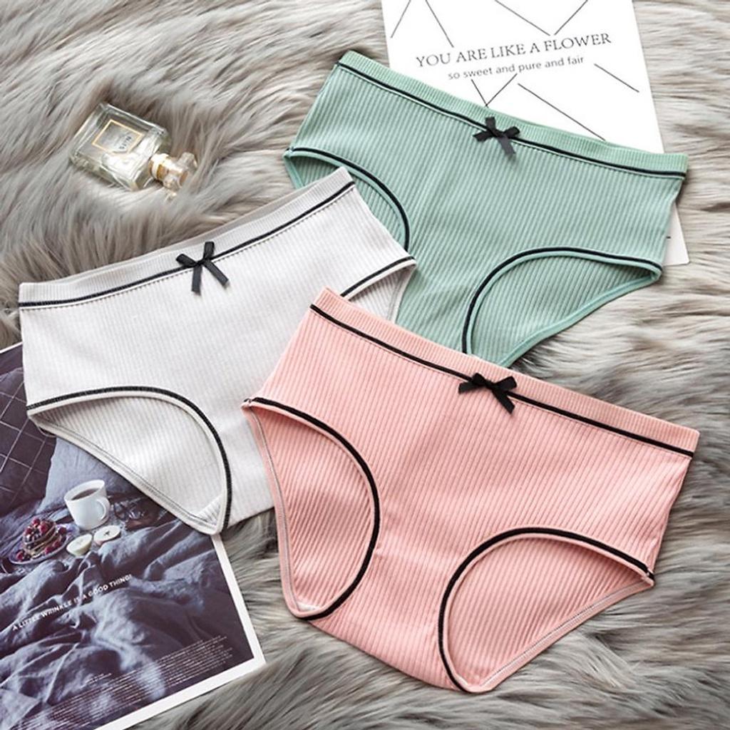 SET 5 QUẦN LÓT NỮ GÂN TĂM PHỐI NƠ