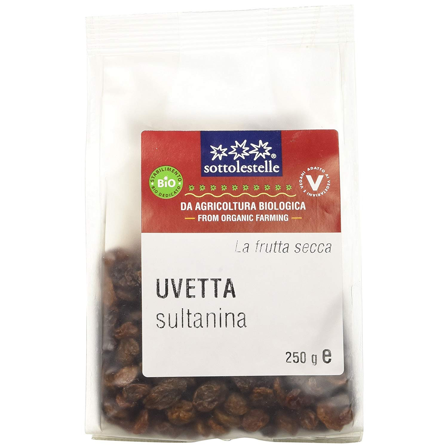 Nho Khô Sultanas hữu cơ 250g Sottolestelle Organic Raisins