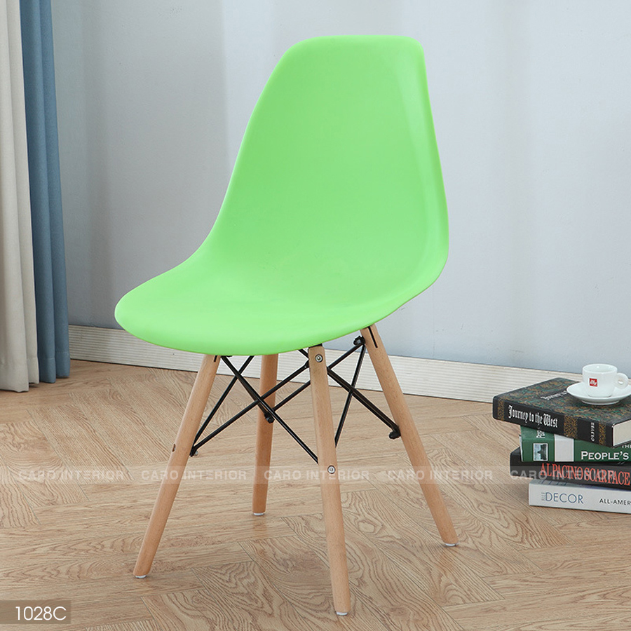 GHẾ NHỰA EAMES CHÂN GỖ 1028C