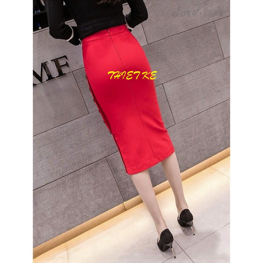 Chân váy bút chì công sở lưng cao, Dáng dài thanh lịch -  New Design CV0031
