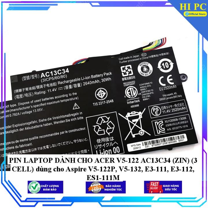 PIN LAPTOP DÀNH CHO ACER V5-122 AC13C34 dùng cho Aspire V5-122P V5-132 E3-111 E3-112 ES1-111M - Hàng Nhập Khẩu