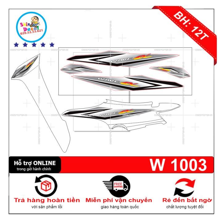 Tem rời wave a 2016 dán xe trắng