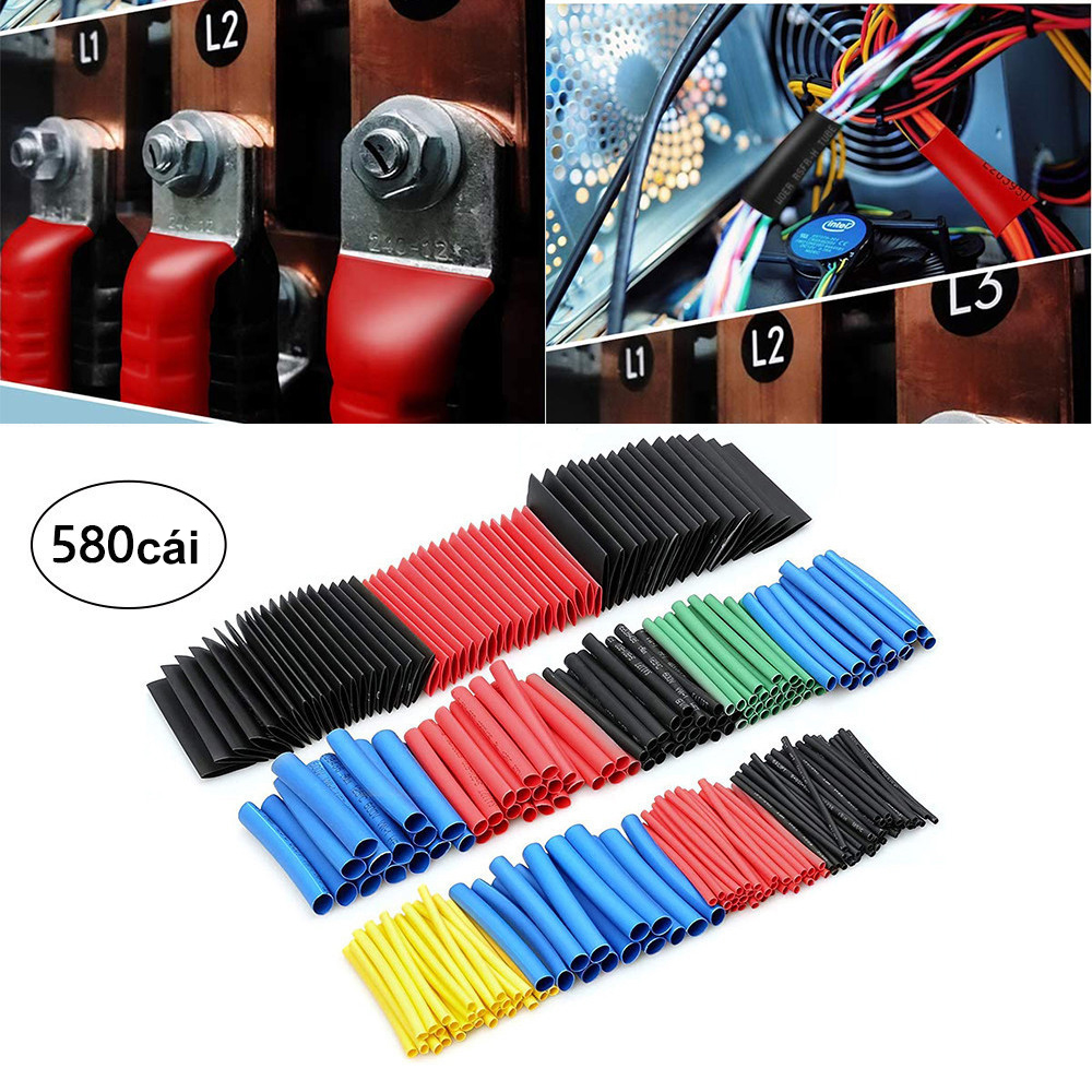 580 cái Chiếc ống co nhiệt cách điện chất liệu polyolefin, có đóng hộp, giá tốt đế cầu chì
