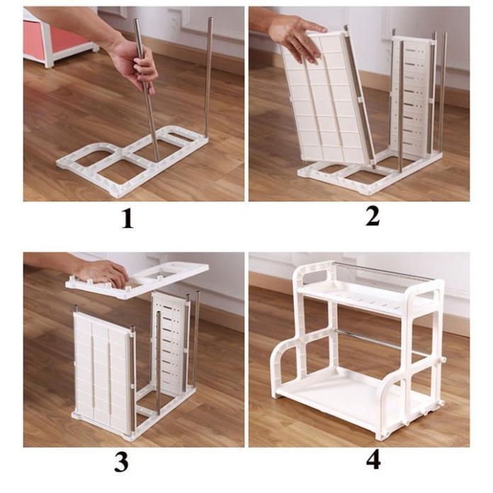 Kệ Để Đồ Nhà Bếp Chữ H Giá Đựng Gia Vị 2 Tầng Đa Năng Thông Minh