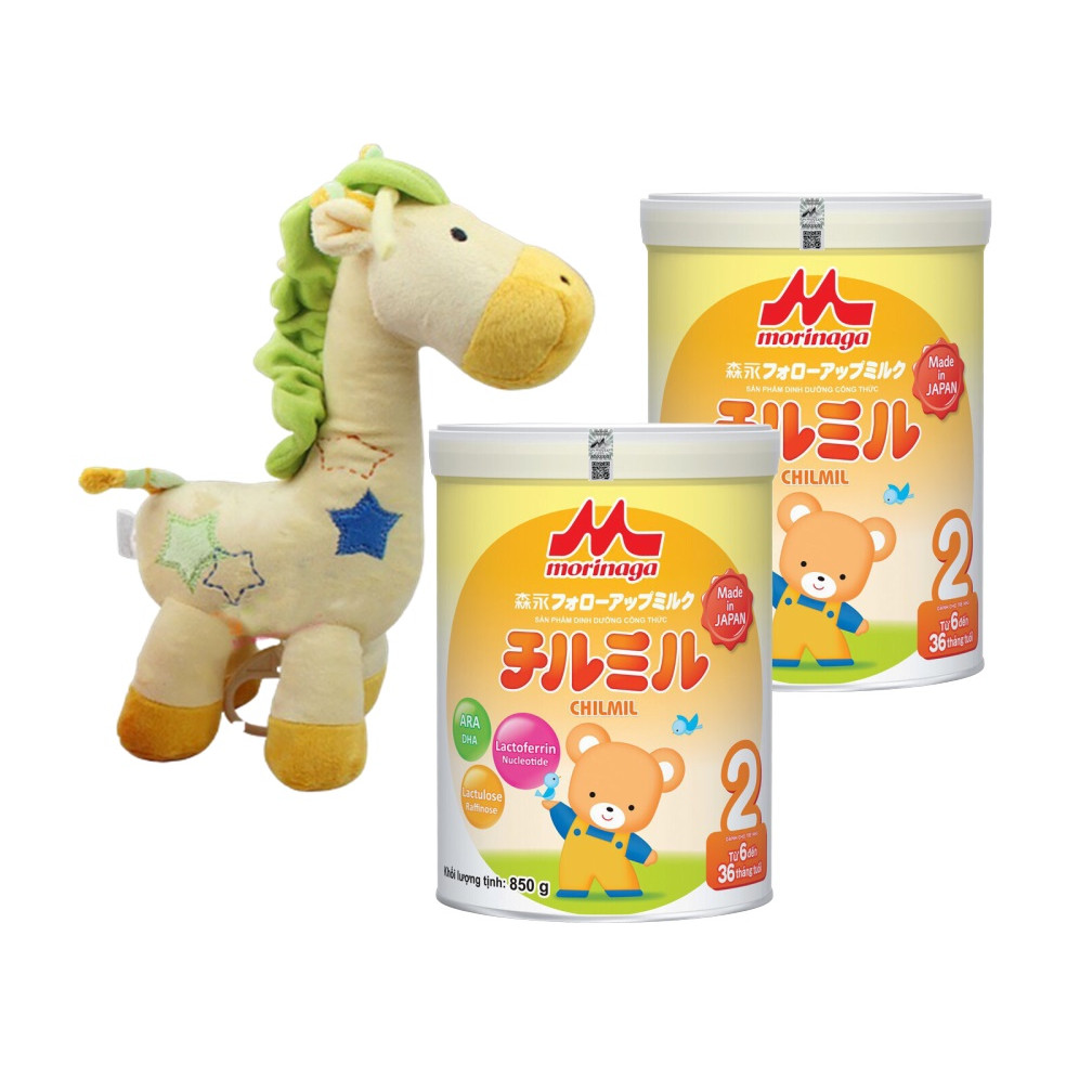 Combo Sữa Morinaga Số 2 Chilmil và thú bông rút nhạc