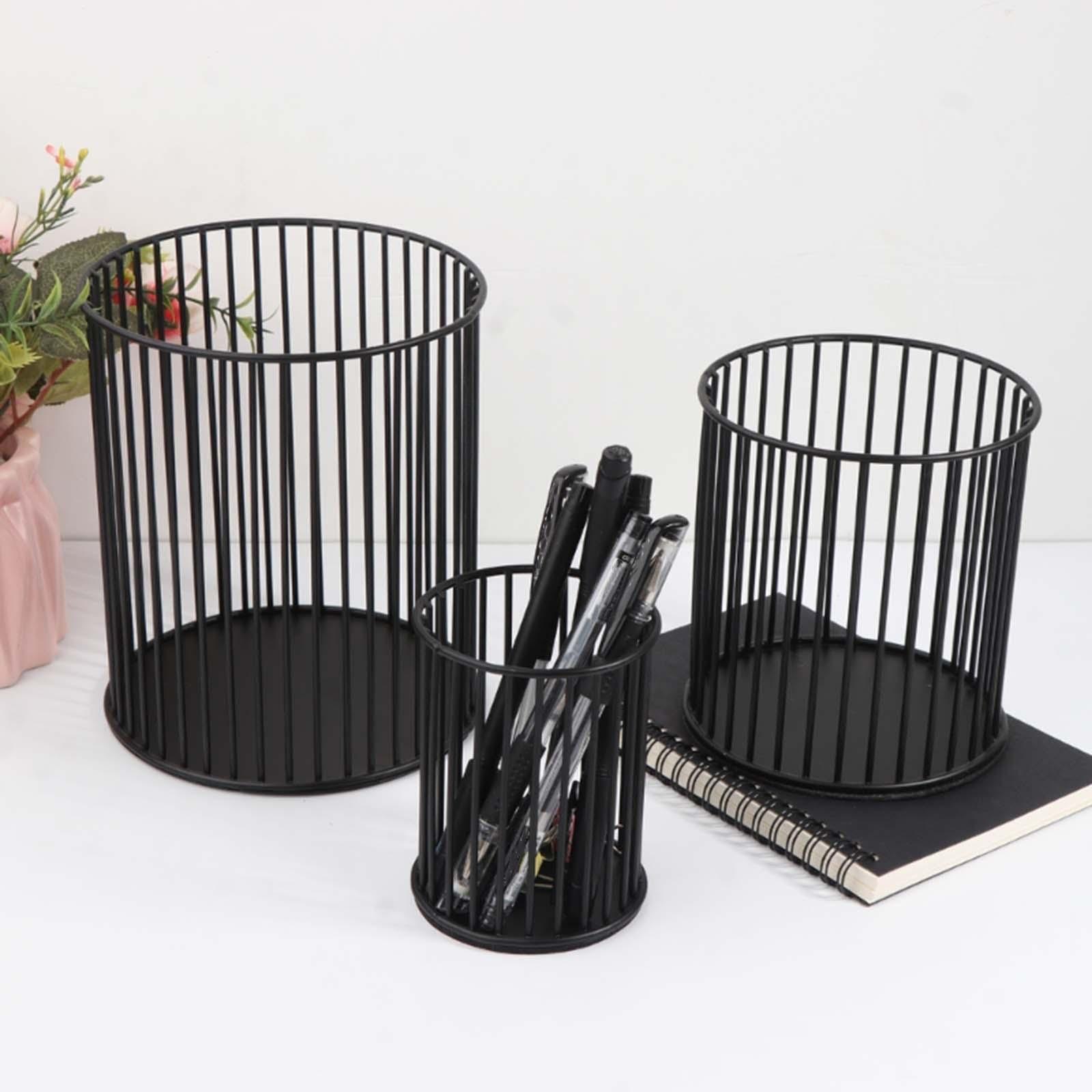 Decorative Candles Holder, Iron Wire Candlestick Holder, Pen Organizer Box Rustic Metal Tealight Candle Holder, for Desktop