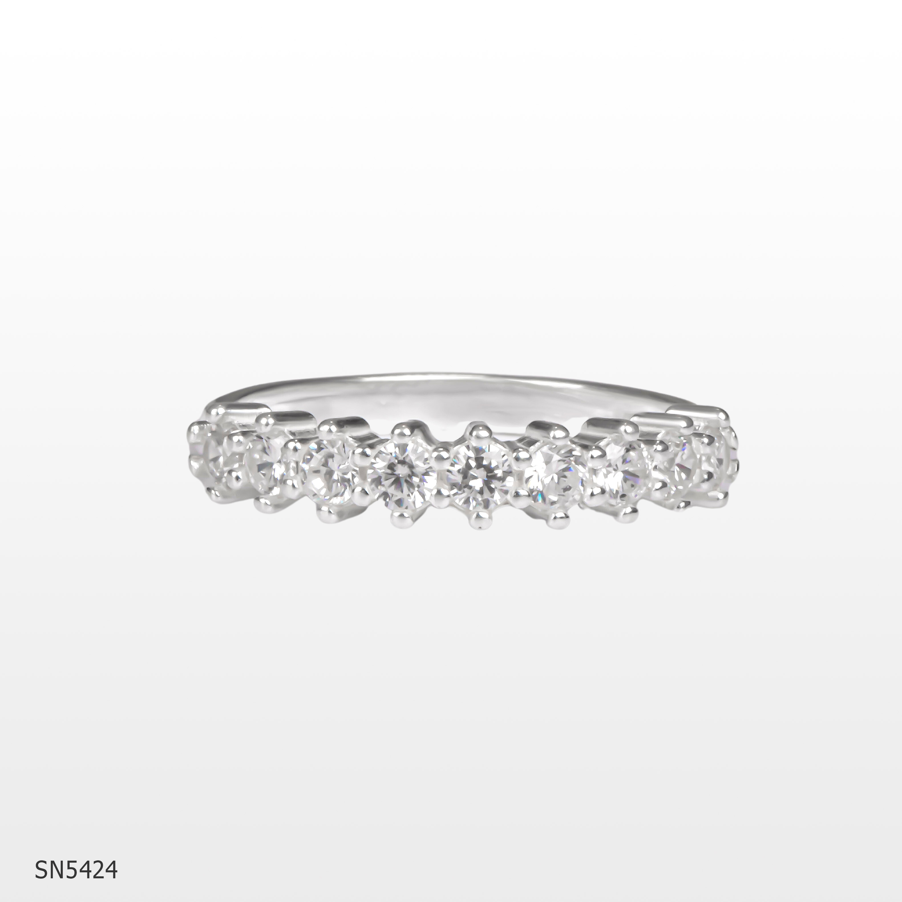 Nhẫn Nữ Đính Đá Nửa Vòng Bạc 925 An Duy Jewelry Cao Cấp - SN5424
