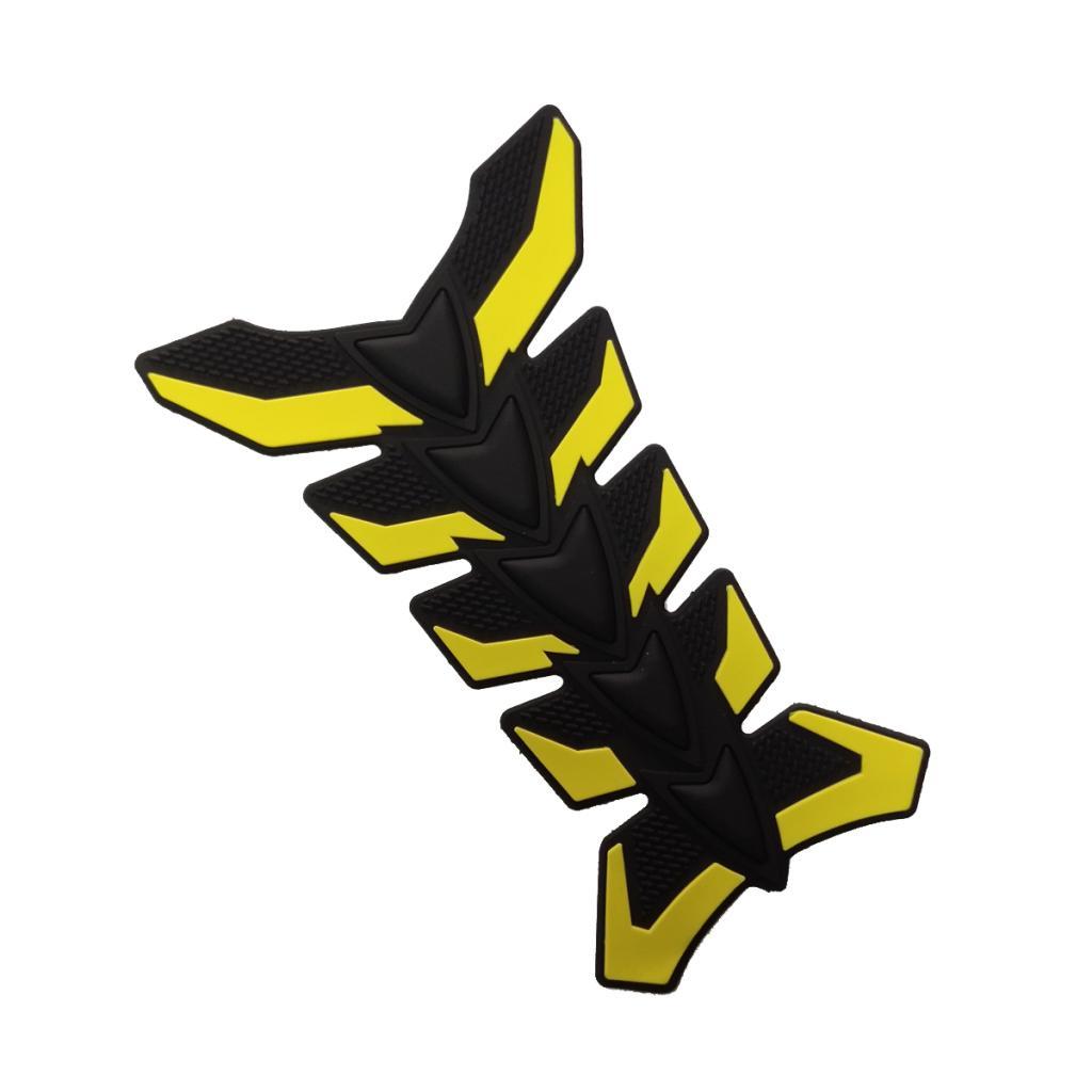 Universal Yellow Motorcycle 3D Rubber Fuel Gas Tank Decal Sticker