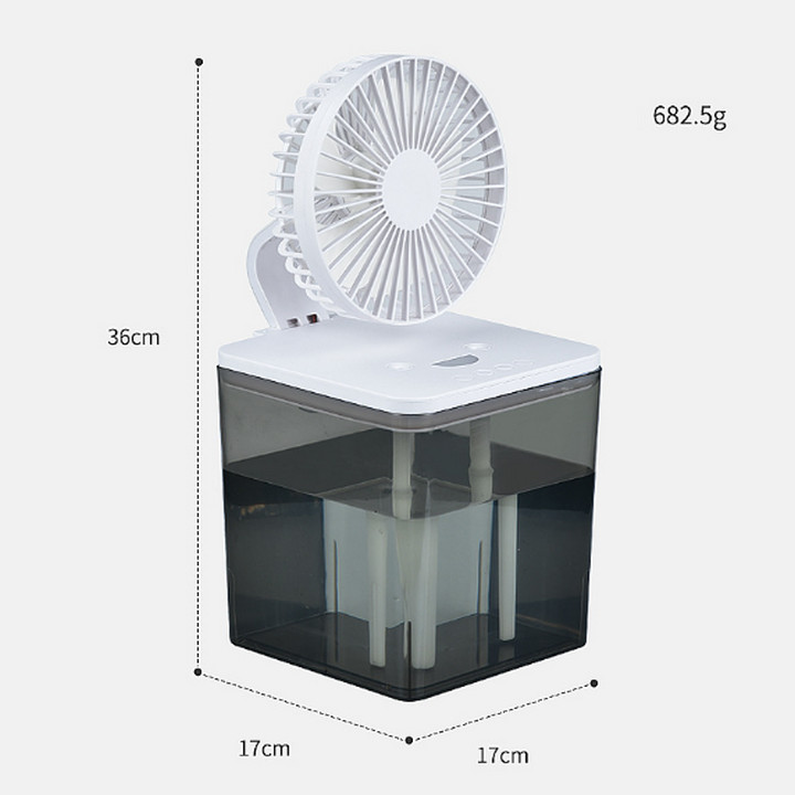 Quạt Hơi Nước Tạo Ẩm Để Bàn 4L Tích Hợp Pin Sạc , Đèn Ngủ , 3 Cấp Độ Thổi - Home and Garden