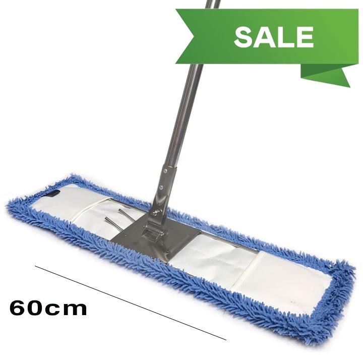 Cây lau nhà công nghiệp san hô 60cm cây lau bẹ san hô sợi microfiber thấm hút siêu sạch trường học bệnh viện...