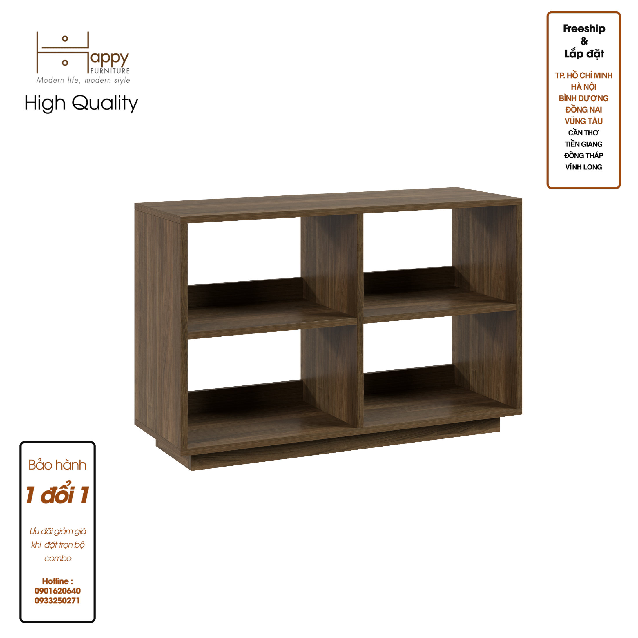 [Happy Home Furniture] ZANE , Kệ sách 4 ngăn ,90cm x 32cm x 62cm ( DxRxC), KSA_035