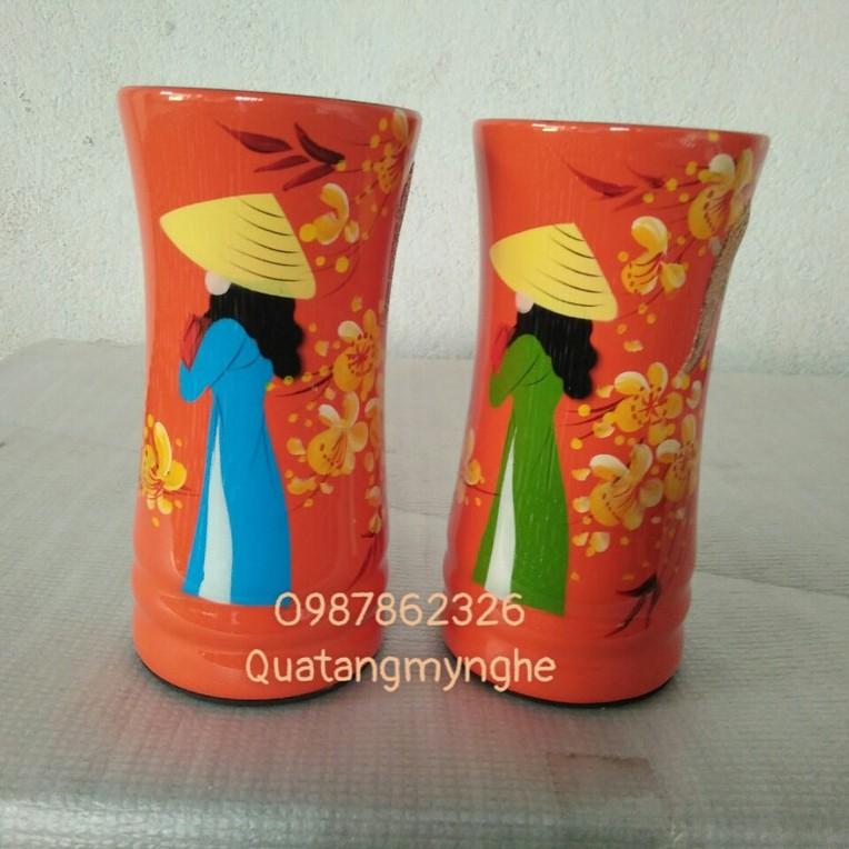 Ống gỗ cắm bút sơn mài loại đẹp