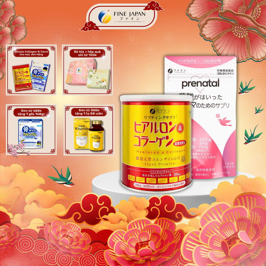 Combo Viên uống bà bầu FINE JAPAN hạn chế lão hóa da và bổ sung dưỡng chất 30 ngày