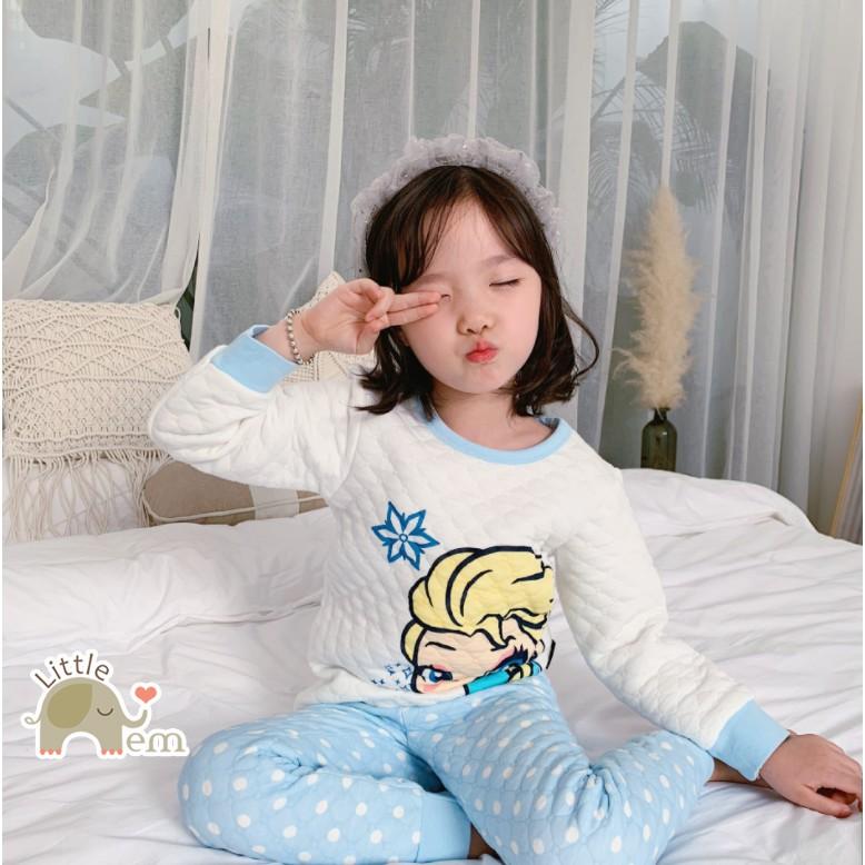 Bộ đồ bé trai/ bé gái Cotton xuất Nhật chần bông