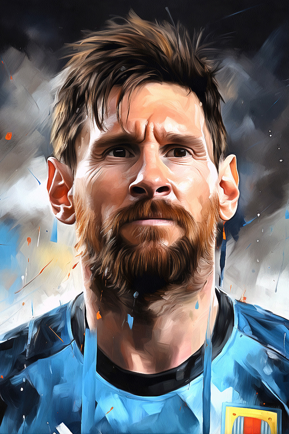 Quà tặng cho tâm | Tranh nghệ thuật chân dung cầu thủ Messi | Tranh canvas (STA_Messi_01)