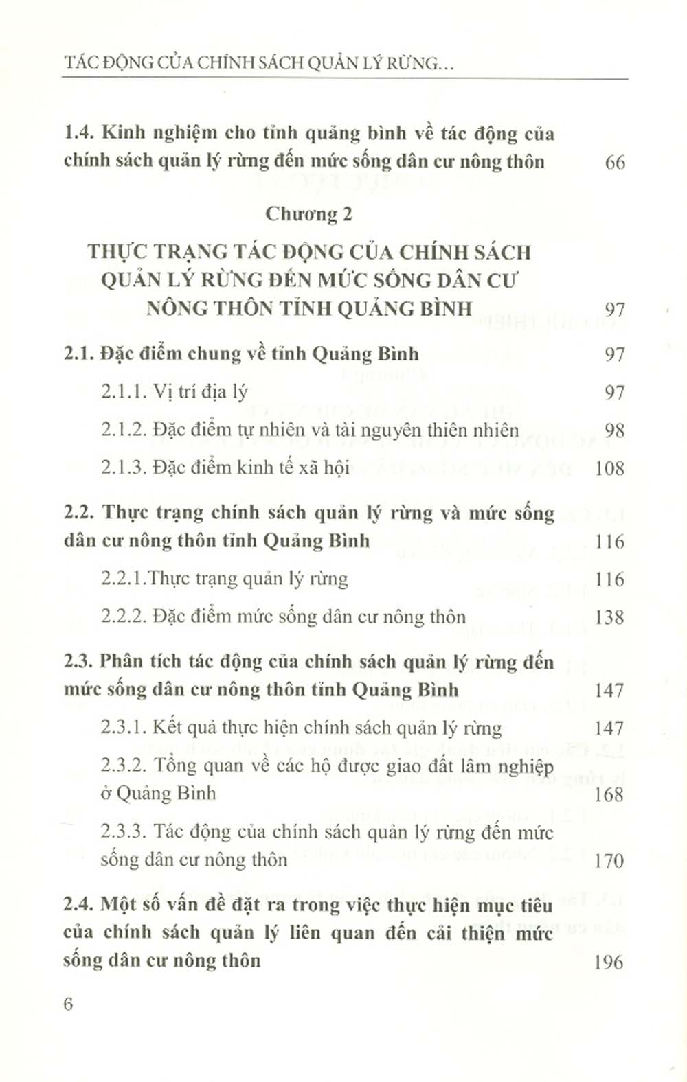 Tác Động Của Chính Sách Quản Lý Rừng Đến Mức Sống Dân Cư Nông Thôn Tỉnh Quảng Bình