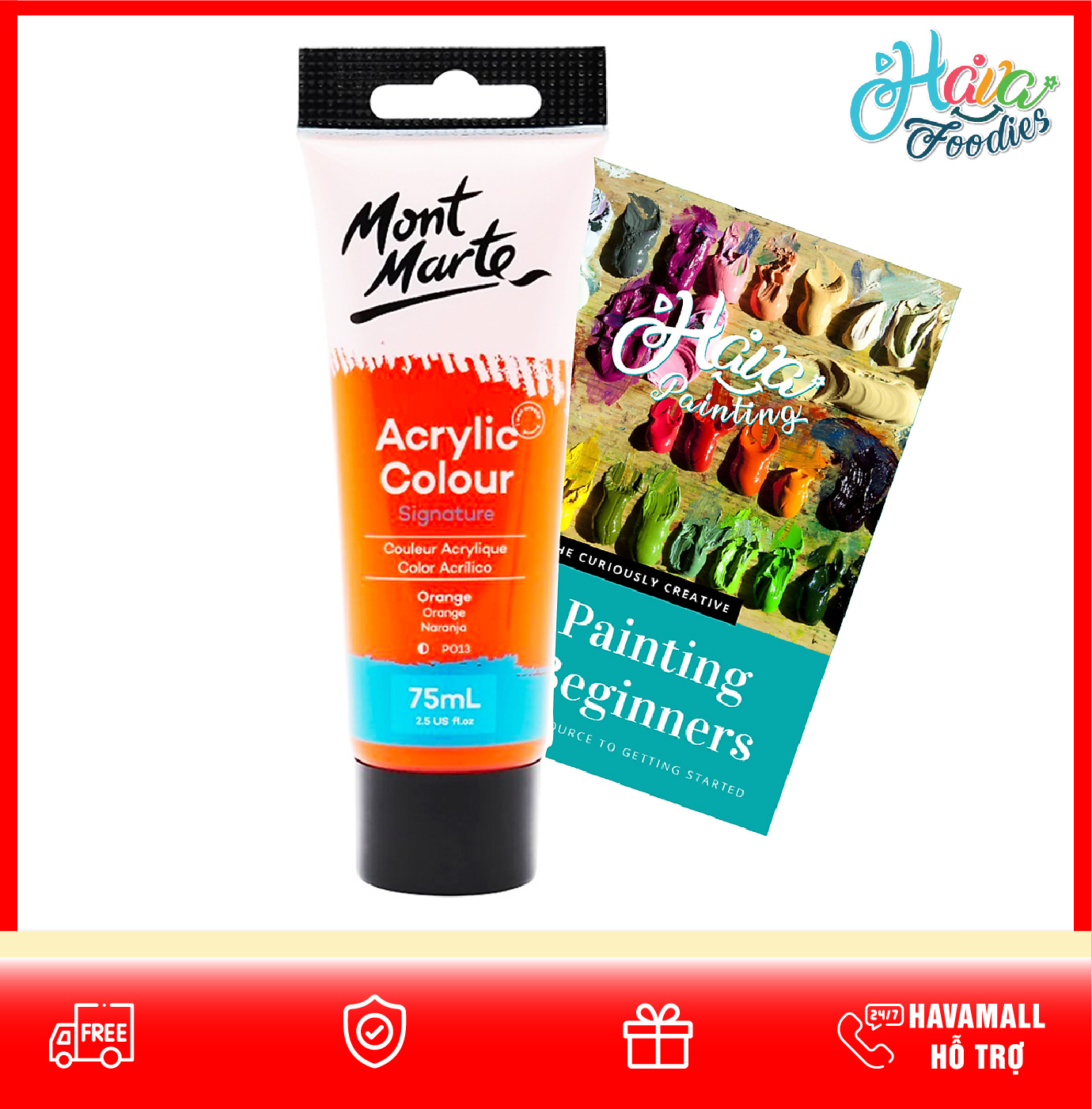 Màu Mont Marte Acrylic Colour Tuýp 75ml Đủ Màu - Cam