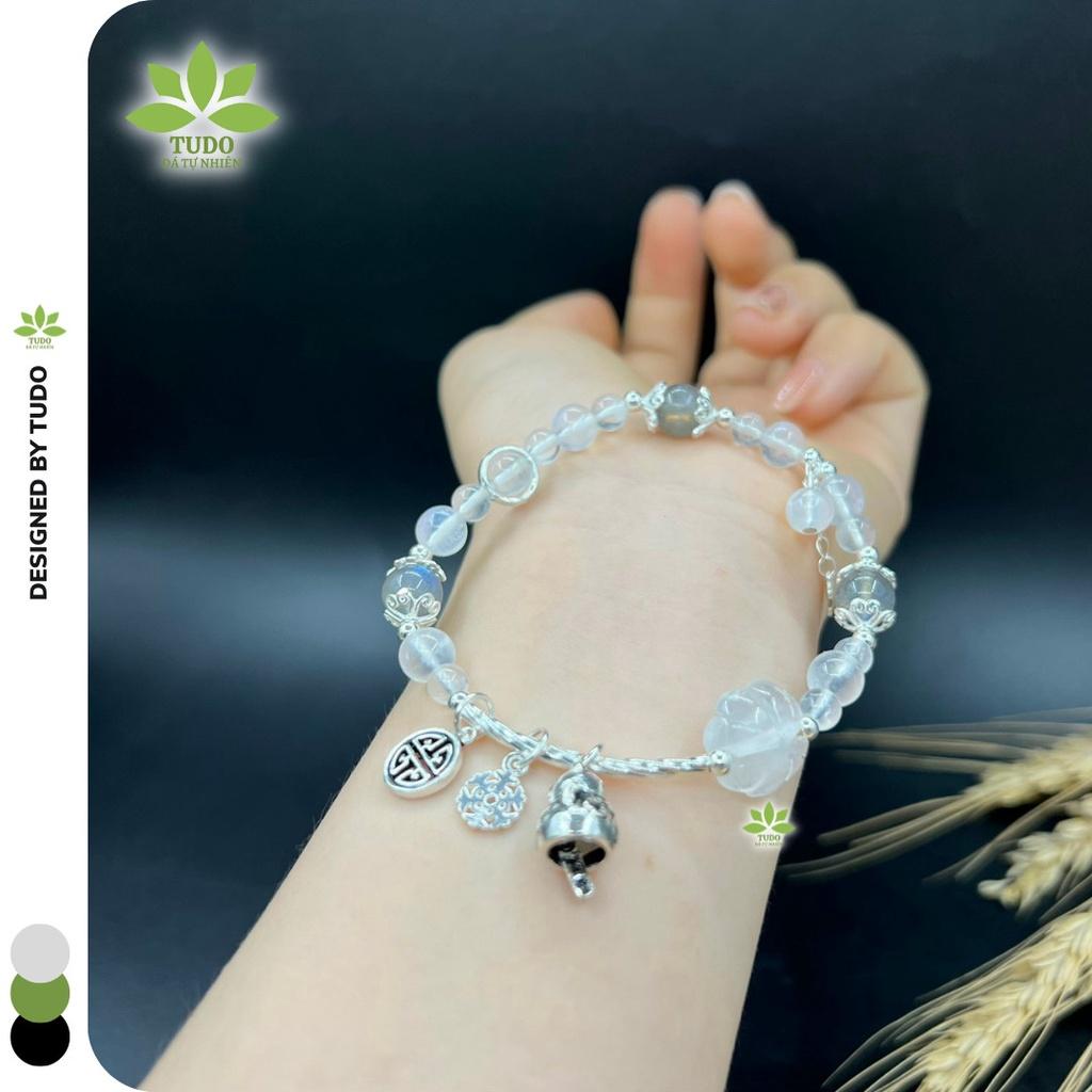 Vòng Tay Nữ Đẹp - Vòng Phong Thủy Mệnh Kim, Thủy TUDO VCBMOON VCBXC AG925 Charm Mèo, Bông Tuyết B21K800