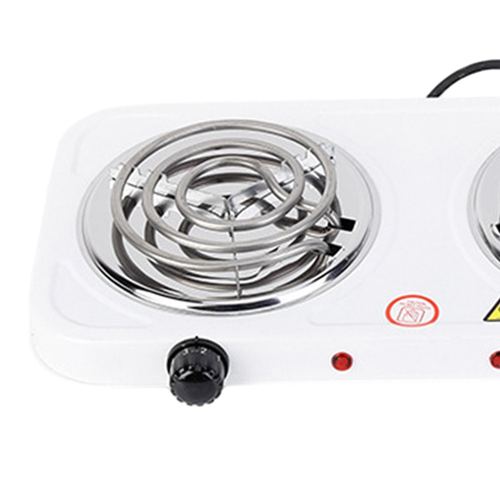 Electric Double Coil Burner Home Outdoor with Power Indicator Lights Compact