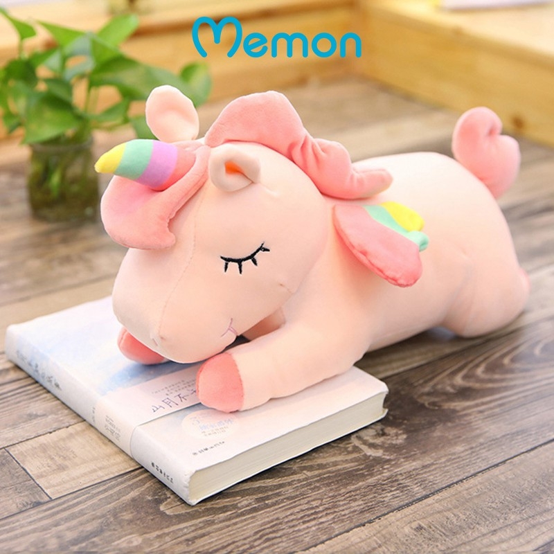 Gấu bông kỳ lân Unicorn nằm cao cấp Memon - Quà tặng thú nhồi bông Unicorn mềm mịn